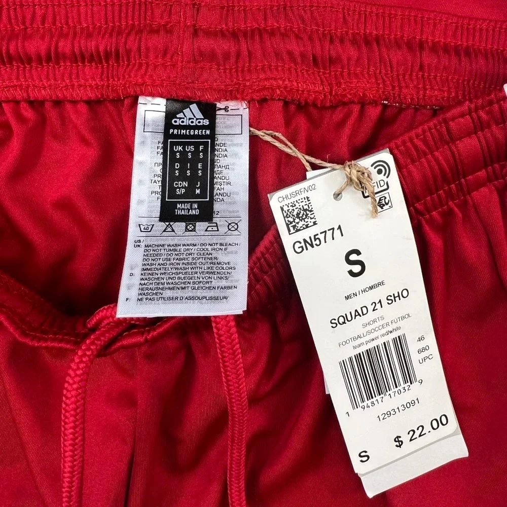 Adidas Kids Red Soccer Shorts Primegreen AEROREADY Drawstring‎ Size S Activewear